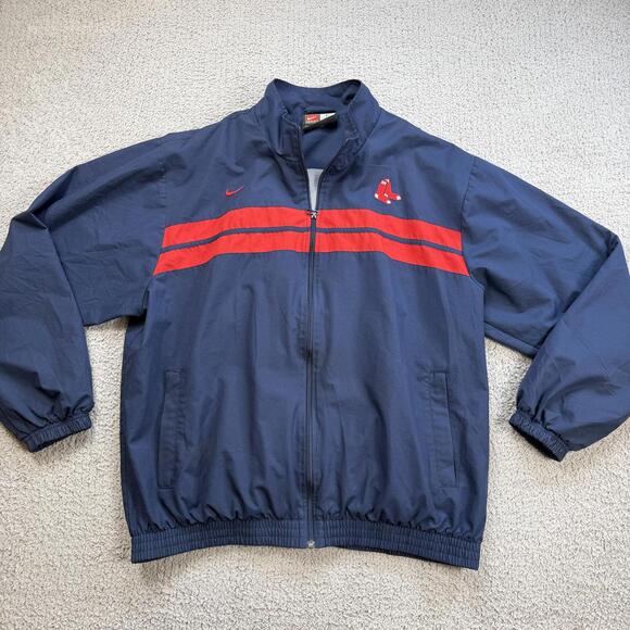 Nike Other - Vintage Y2K Nike Team Boston Red Sox Windbreaker Jacket Men XL Navy MLB Full Zip